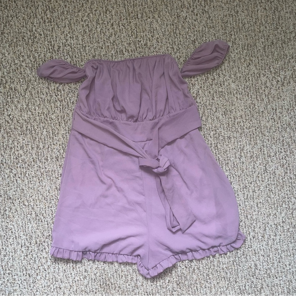 Fashion Nova Purple Jumpsuit with off the shoulder Sleeves